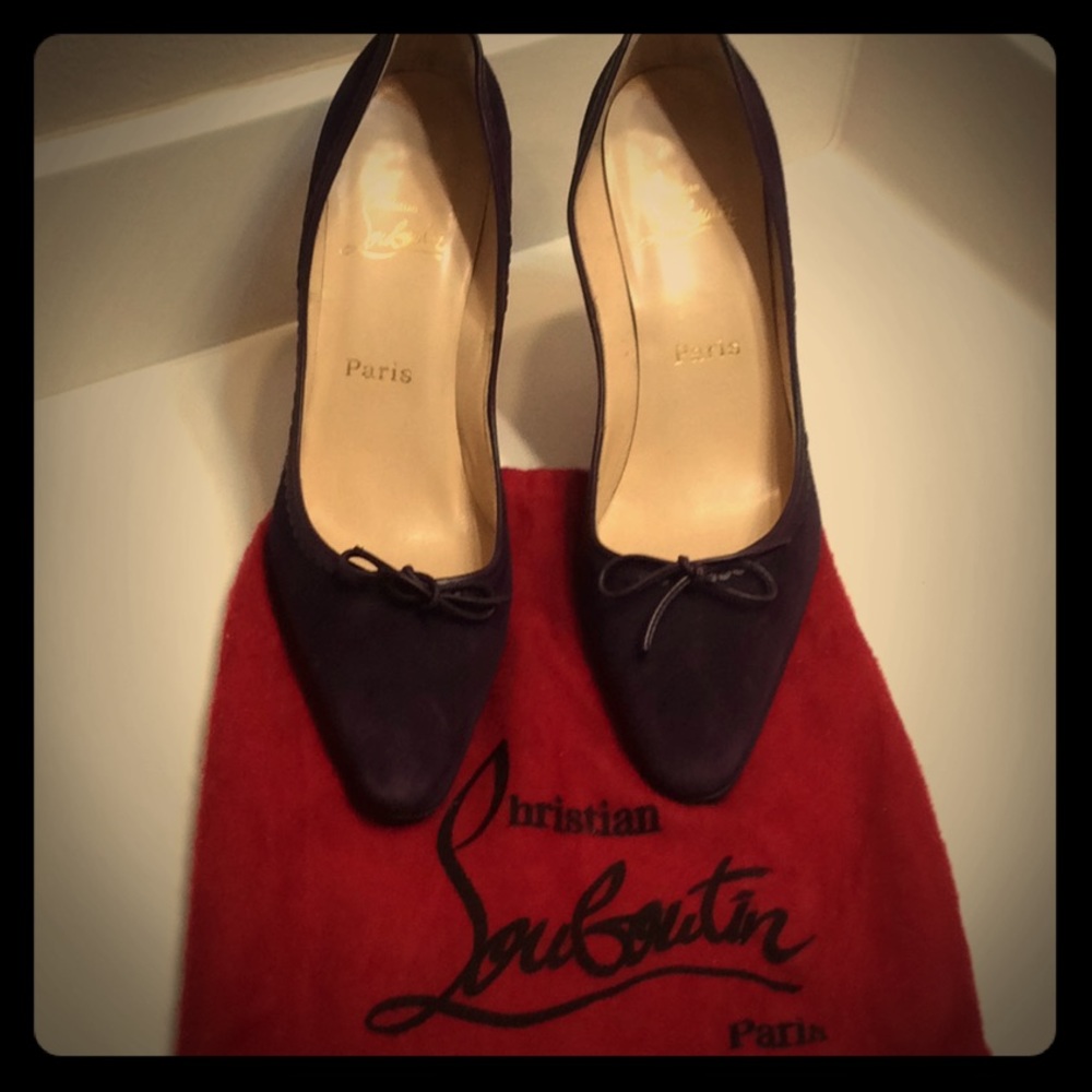Christian Louboutin purple suede heels